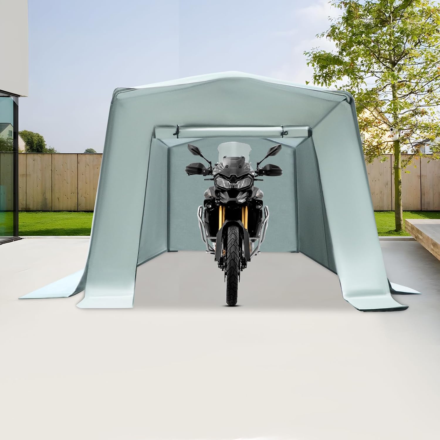 6x10x6 FT Outdoor Storage Shelter Carport, Portable Storage Tent with Roll-up Door, Waterproof Outdoor Carport for Bike, Lawn Mower, ATV Storage