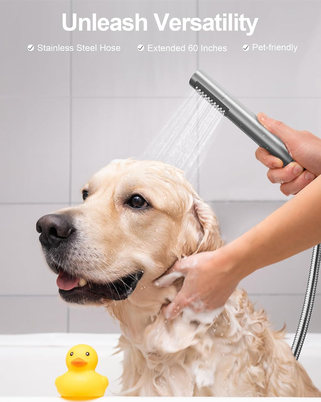 10 Inch Round Shower Faucet Set with Tub Spout, High Pressure Rainfall Shower Head and Handheld Sprayer Combo, Brushed Nickel