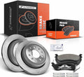 A-Premium 12.44 inch(316 mm) Rear Vented Disc Brake Rotors + Ceramic Pads Kit Compatible with Select Lincoln Models - Town Car 2003-2011, 6-PC Set