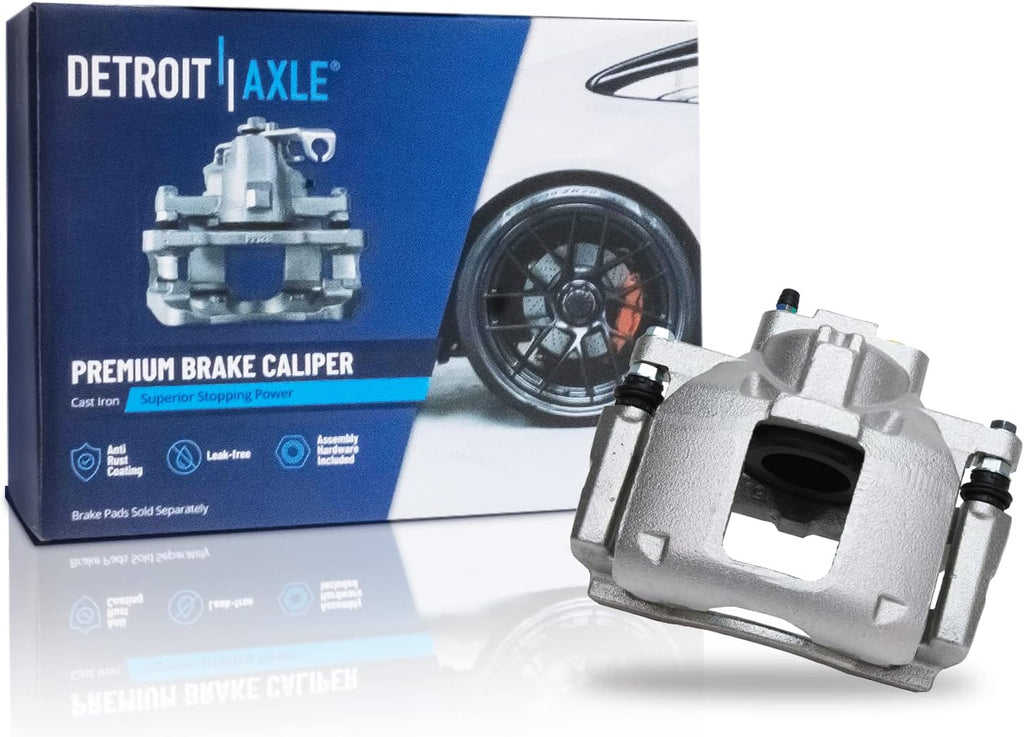 Detroit Axle - Front Brake Kit for 2009 2010 2011 2012 Dodge Journey Disc Brakes Rotors Ceramic Brakes Pads Right Brake Caliper Replacement : 11.89 inch Rotor