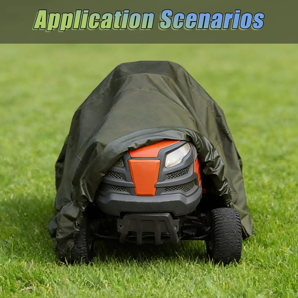 Lawn Mower Cover for John Deere 116 1982–1985, Outdoor Lawn Mower Protective Cover, Tear-Resistant Lawnmower Storage Cover, All-Weather Protection Cover for Wind Rain,B Black