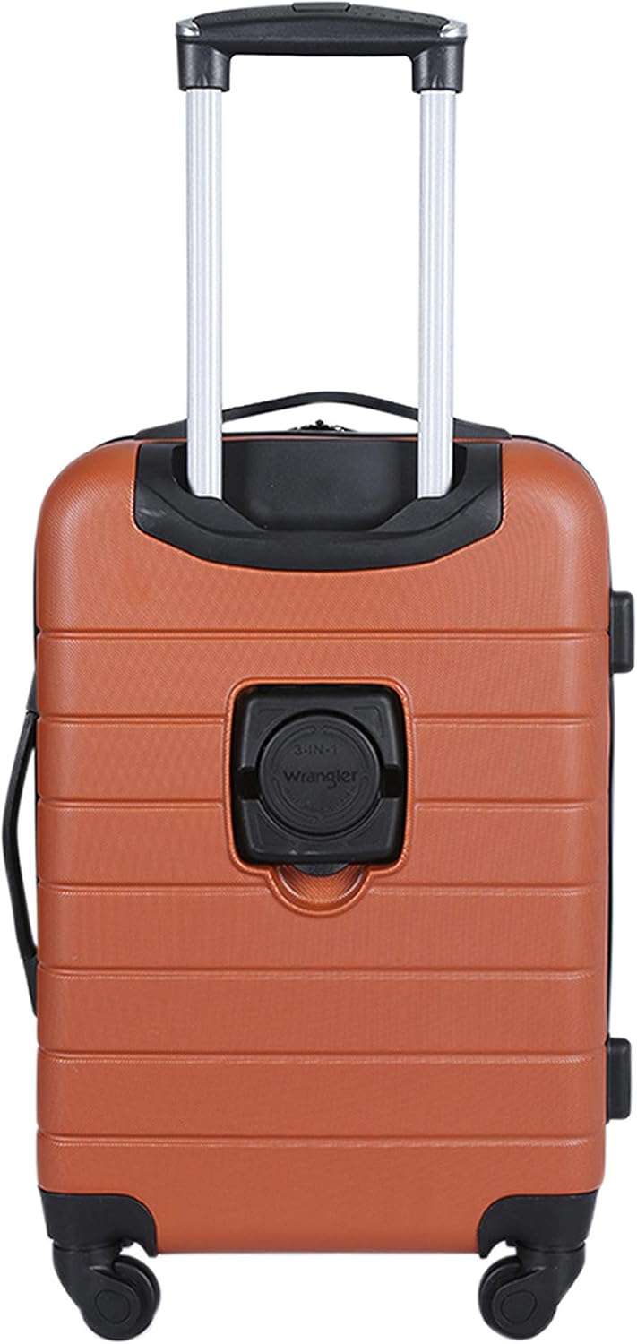 Wrangler Smart Spinner Hardside Luggage, 3 Piece Set, Burnt Orange