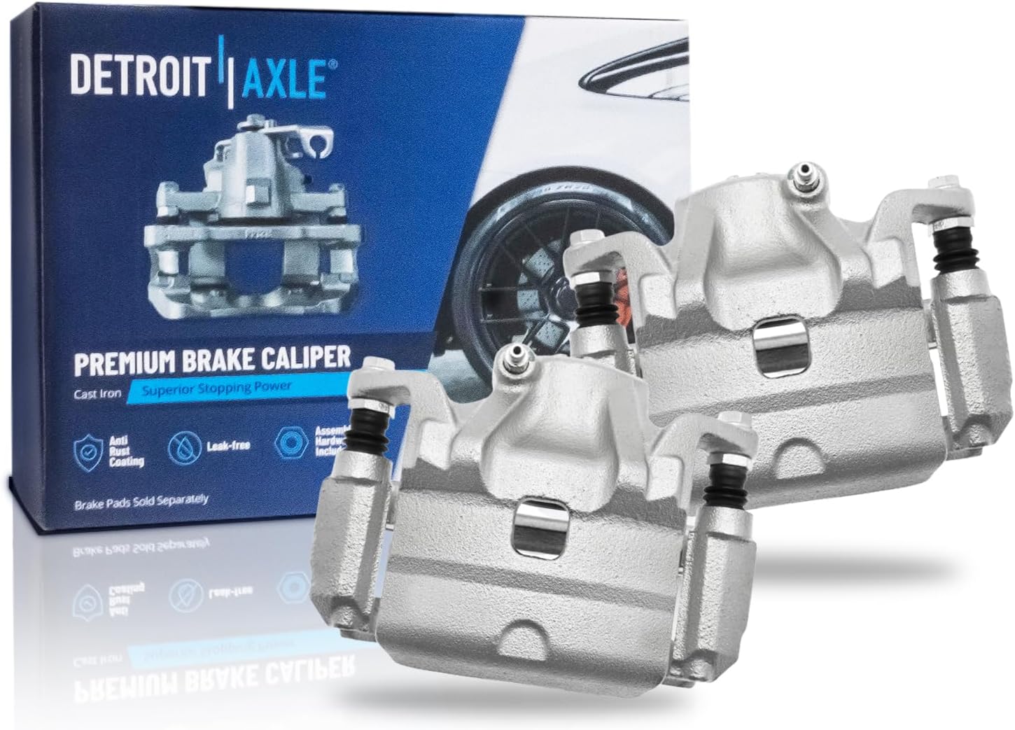 Detroit Axle - Front 2pc Brake Calipers for 2010-2013 Nissan Altima, 2011-2012 Sentra, 2 Disc Brake Calipers with Brackets Replacement