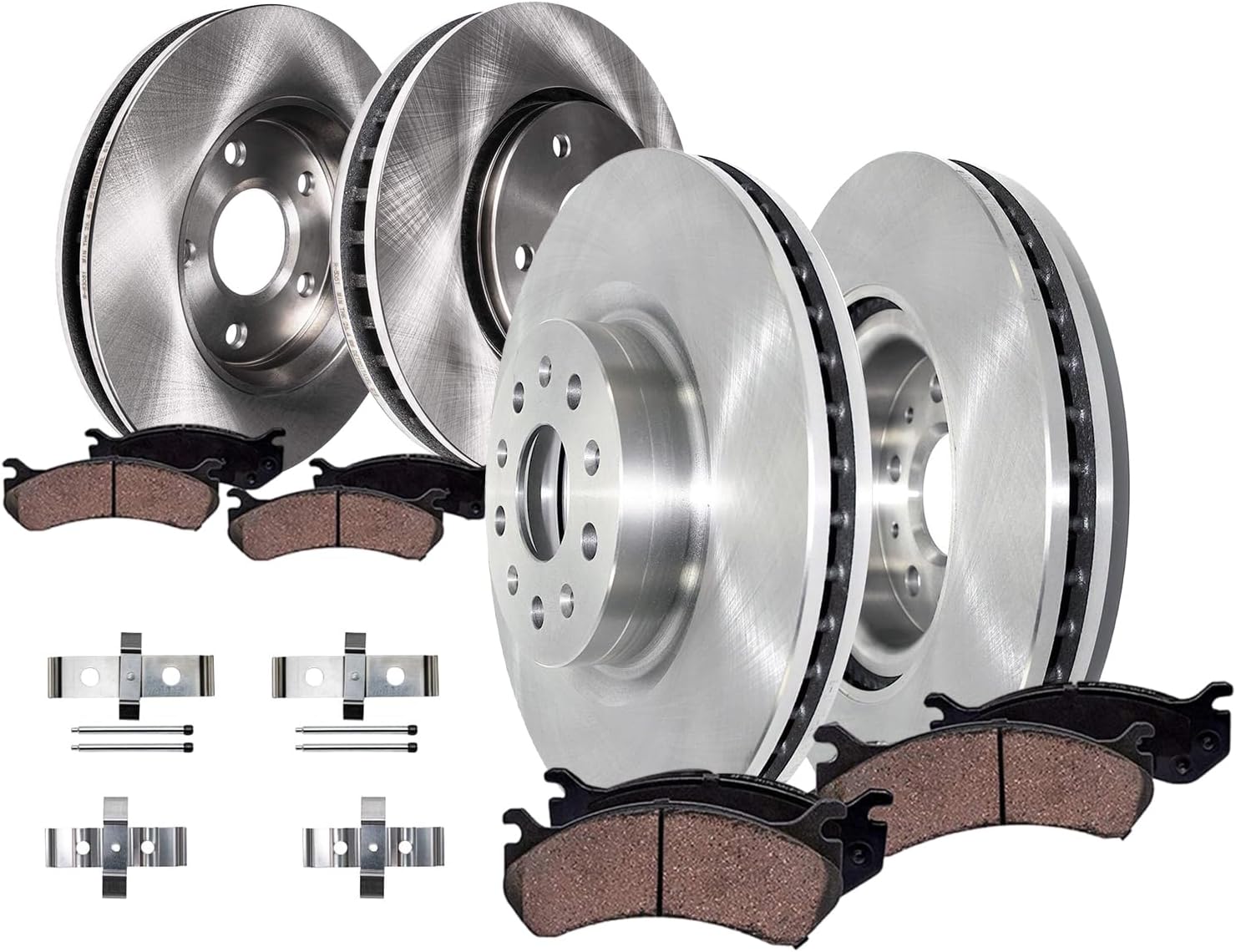 Detroit Axle - 8pc Brake Kit for 2014 Cadillac CTS [V; Sedan], Brakes Rotors Ceramic Brake Pads Replacement : 13.58' inch Front and 14.37' inch Rear Rotors