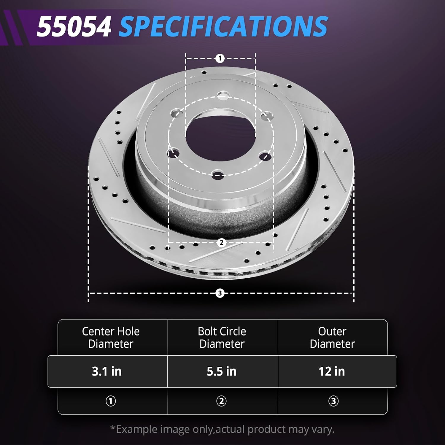 12' Front Brake Kit Replacement for Chevy Silverado Suburban 1500 2000 2001 2002 2003 2004 2005 2006, for Avalanche GMC Sierra Yukon XL 1500 Brakes and Rotors, Drilled and Slotted Brakes