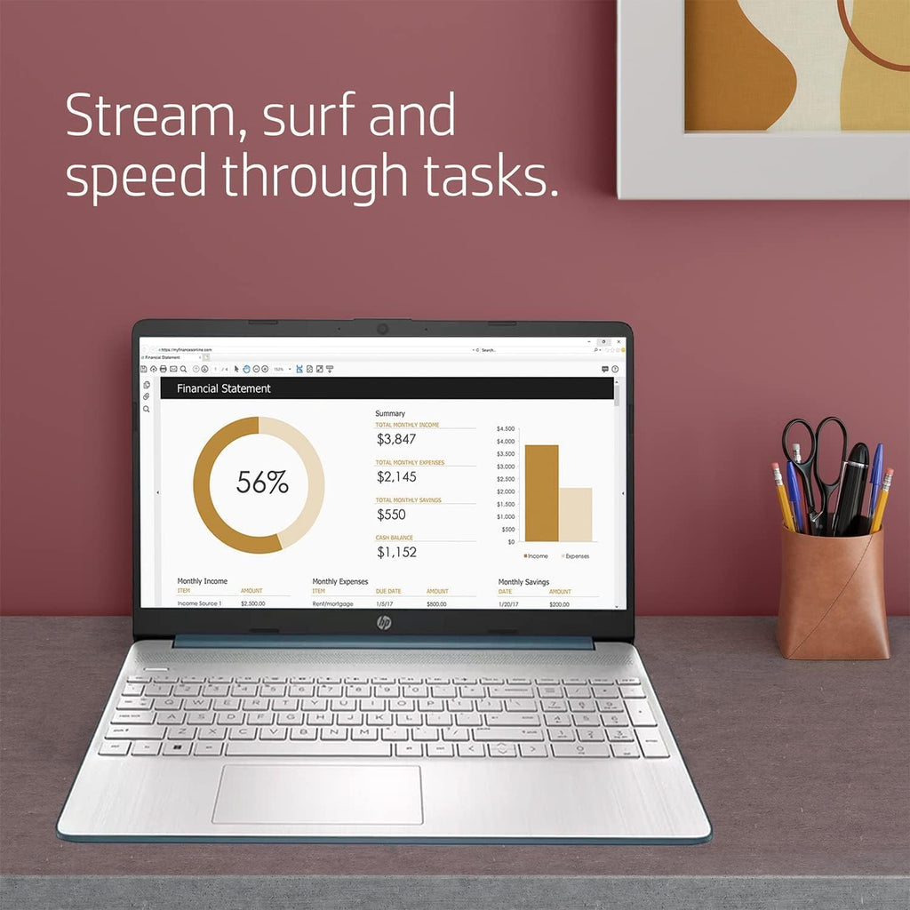 HP 15.6' Laptop | Back to School Limited Edition with Microsoft 365 | 16GB RAM | 1TB Storage (512GB SSD&512GB External Storage)| Intel Core Quad-Core Processor | Wi-Fi | Win11 | WOWPC Bundle