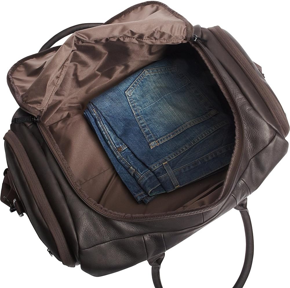 Kenneth Cole REACTION Duff Guy Colombian Leather 20' Single Compartment Top Load Travel Duffel Bag, Cognac