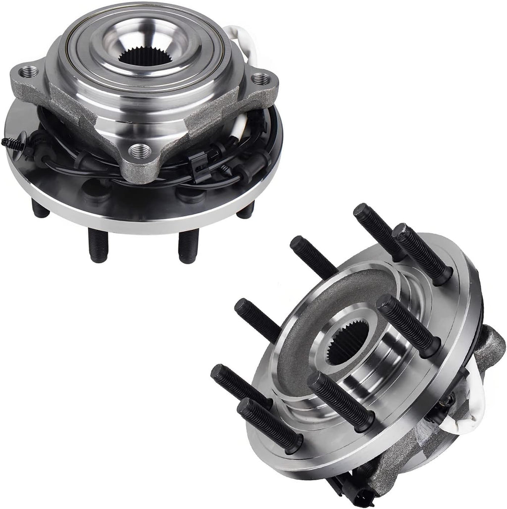 Detroit Axle - Front Wheel Bearing Hubs Brake Kit for 2014-2018 Ram 2500, 2013-2018 Ram 3500, Wheel Bearing Hubs Assembly Disc Brake Rotors Ceramic Brakes Pads 2015 2016 2017 Replacement