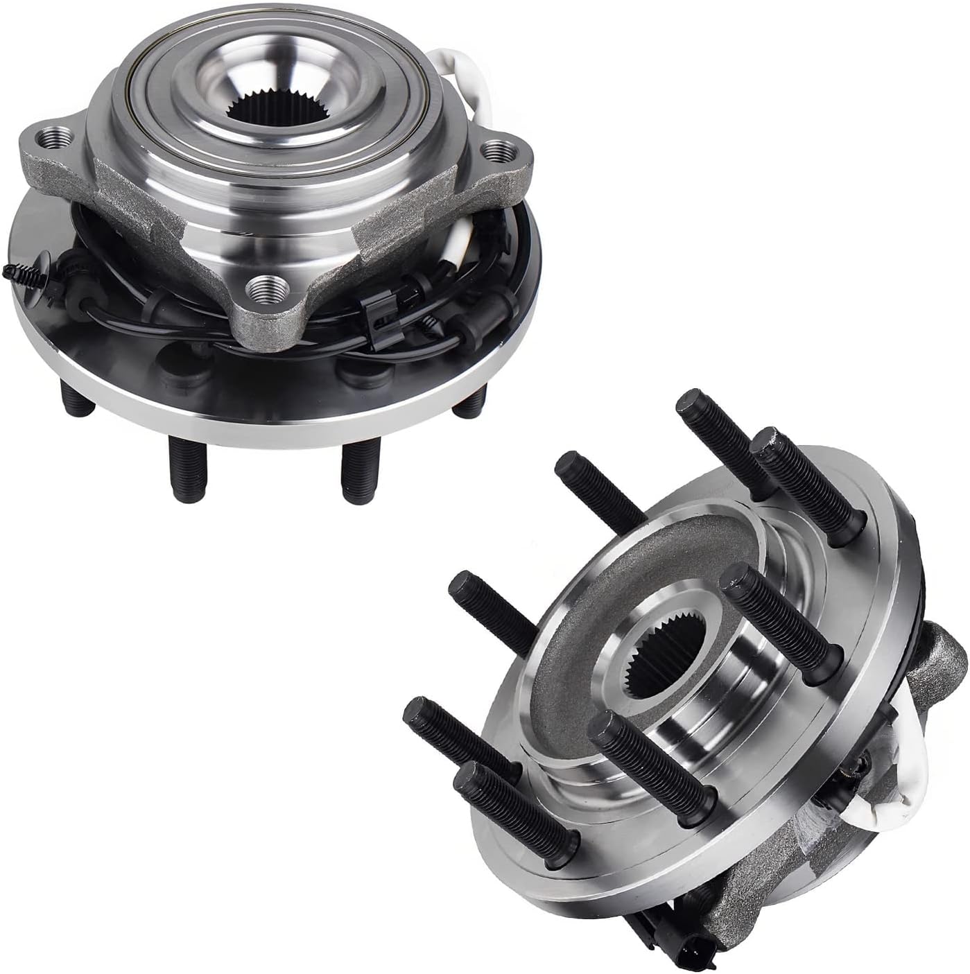 Detroit Axle - Front Wheel Bearing Hubs Brake Kit for 2014-2018 Ram 2500, 2013-2018 Ram 3500, Wheel Bearing Hubs Assembly Disc Brake Rotors Ceramic Brakes Pads 2015 2016 2017 Replacement