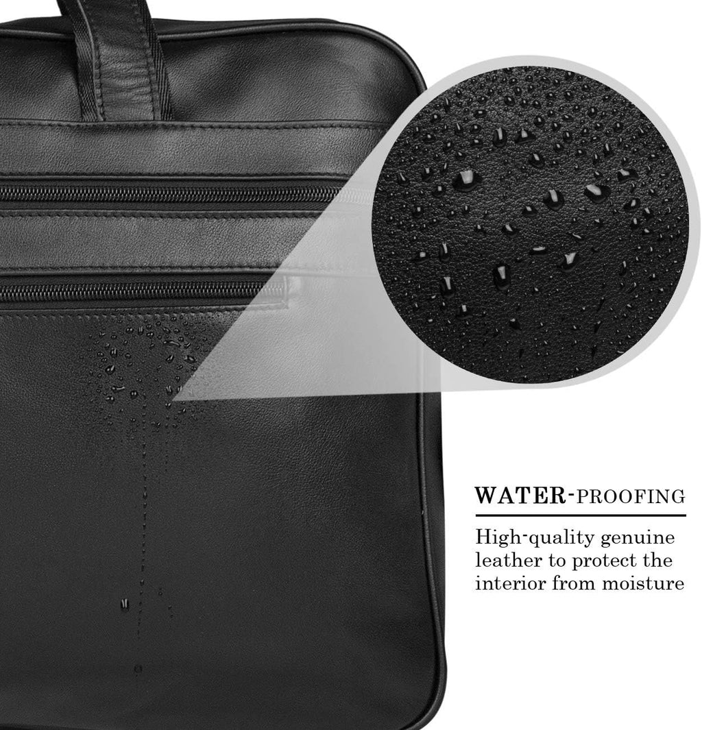 Augus Business Travel Briefcase Genuine Leather Duffel Bags for Men Laptop Bag fits 15.6 inches Laptop