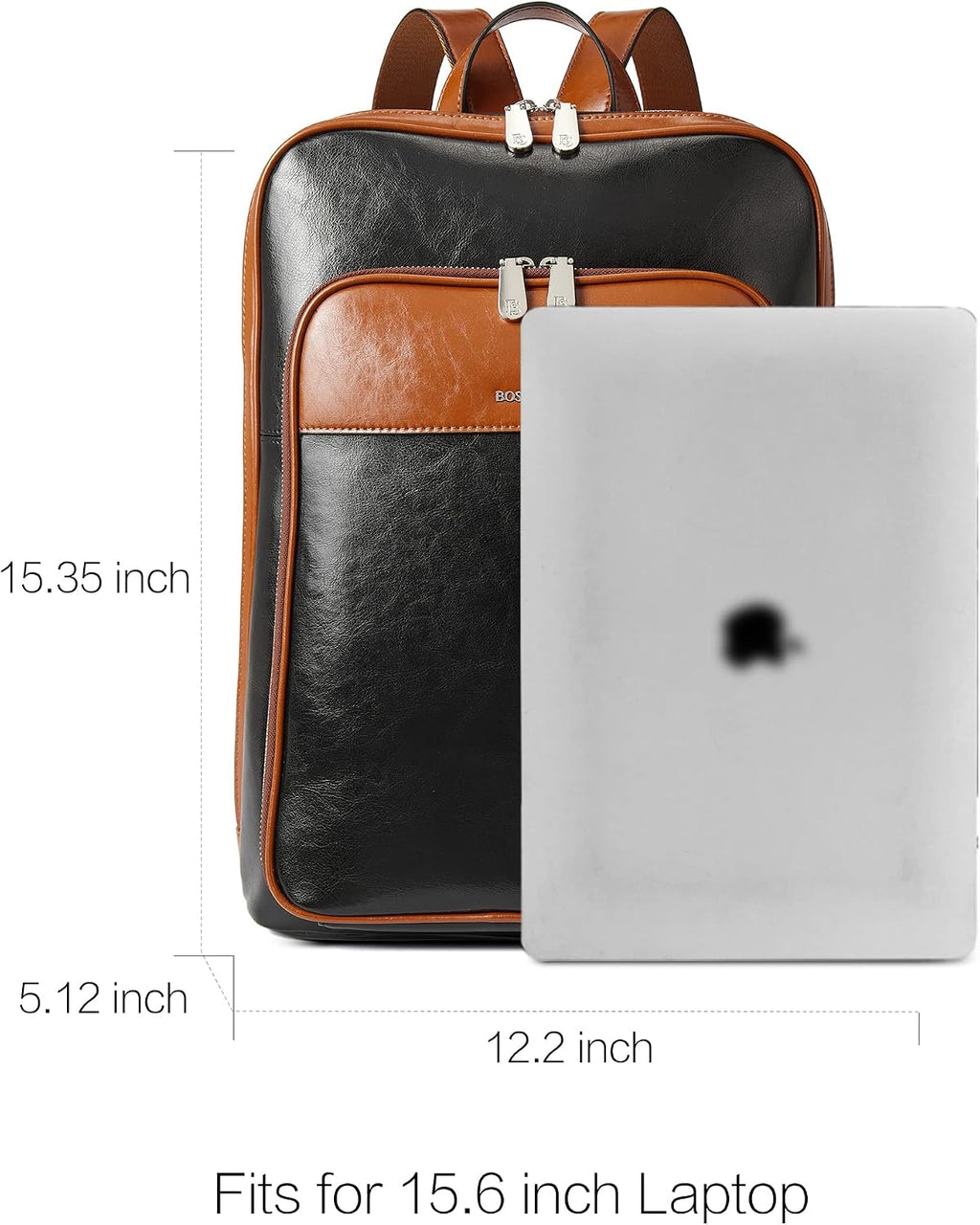 BOSTANTEN Leather Laptop Backpack for Women 15.6 inch Computer Bag Travel Work Daypack