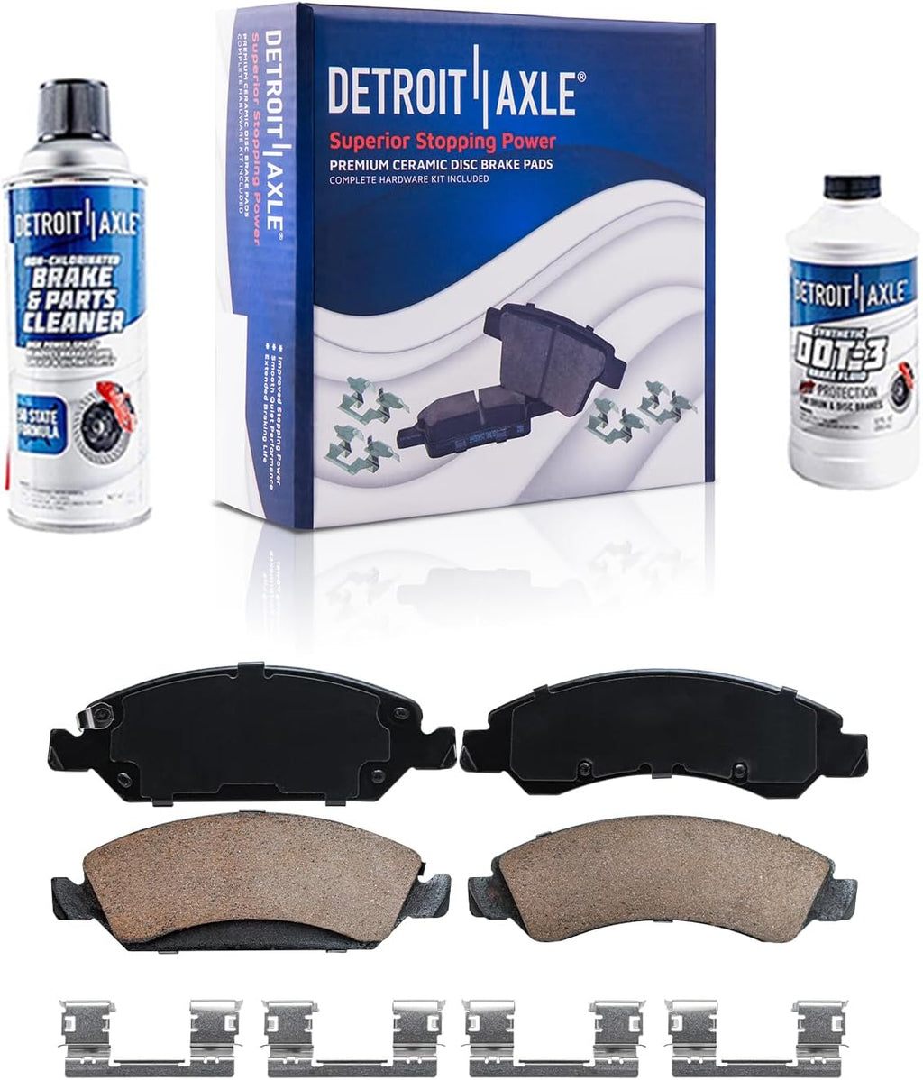 Detroit Axle - Front Brake Kit for 2009-2013 Silverado Sierra 1500 GMC Chevy, Ball Joints Tie Rods Sway Bars Disc Brake Rotors Ceramic Brake Pads Rear Brake Drums Brake Shoes Replacement