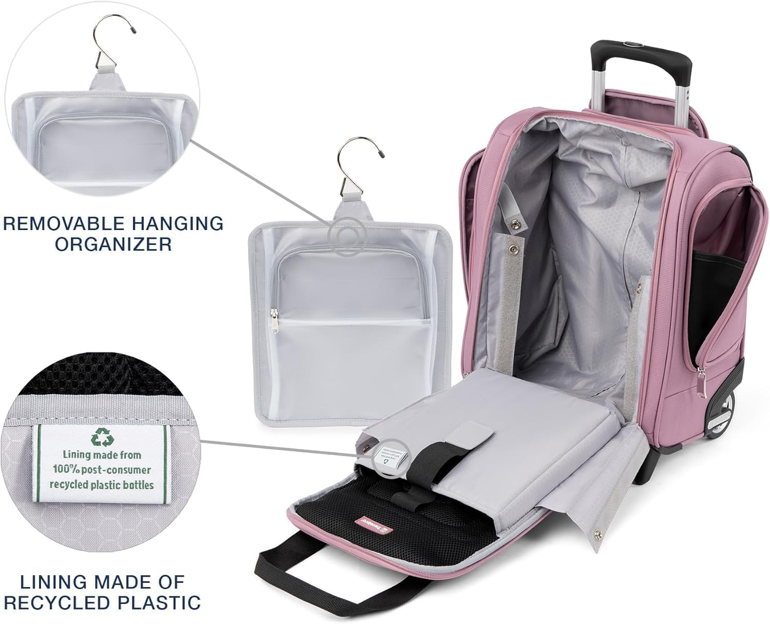 Travelpro Luggage Maxlite 5 Softside Lightweight Rolling Underseat Compact Carry on Upright 2 Wheel Bag, 15-Inch — Orchid Pink Purple