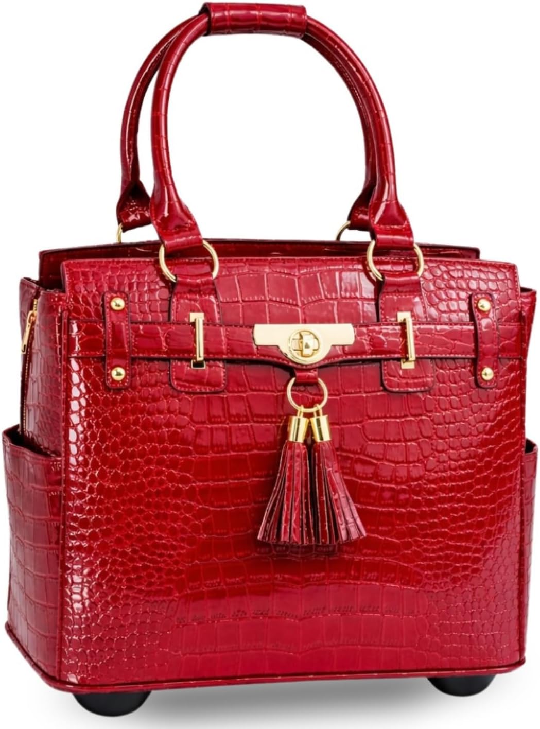 JKM & Company Rolling Laptop Bag for Women | Designer Wheeled Briefcase | Fits 13-17' Laptops | Office Travel Computer Case