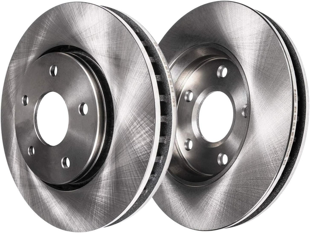 Detroit Axle - Front Disc Rotors & Brake Pads + Left Caliper Replacement for Toyota Highlander Lexus RX350 NX300 NX300h RX450h NX200t - 5pc Set