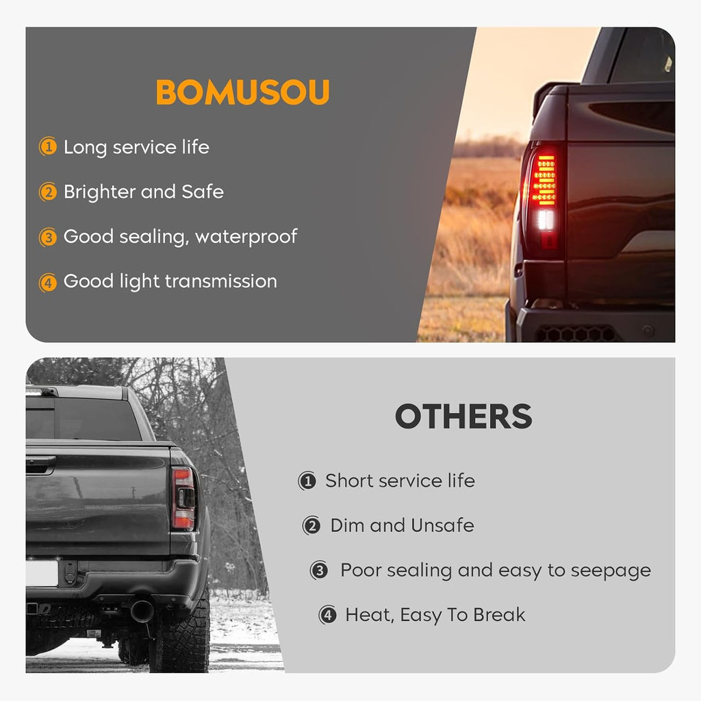 LED Tail Light + 3rd Third Brake Light Kit Fit for Chevy Silverado 1500 2500 2003-2006, for GMC Sierra 1500 2500 3500 2004-2006, for Silverado & Sierra Classic 2007, Black Housing Smoke Lens 3 Pcs