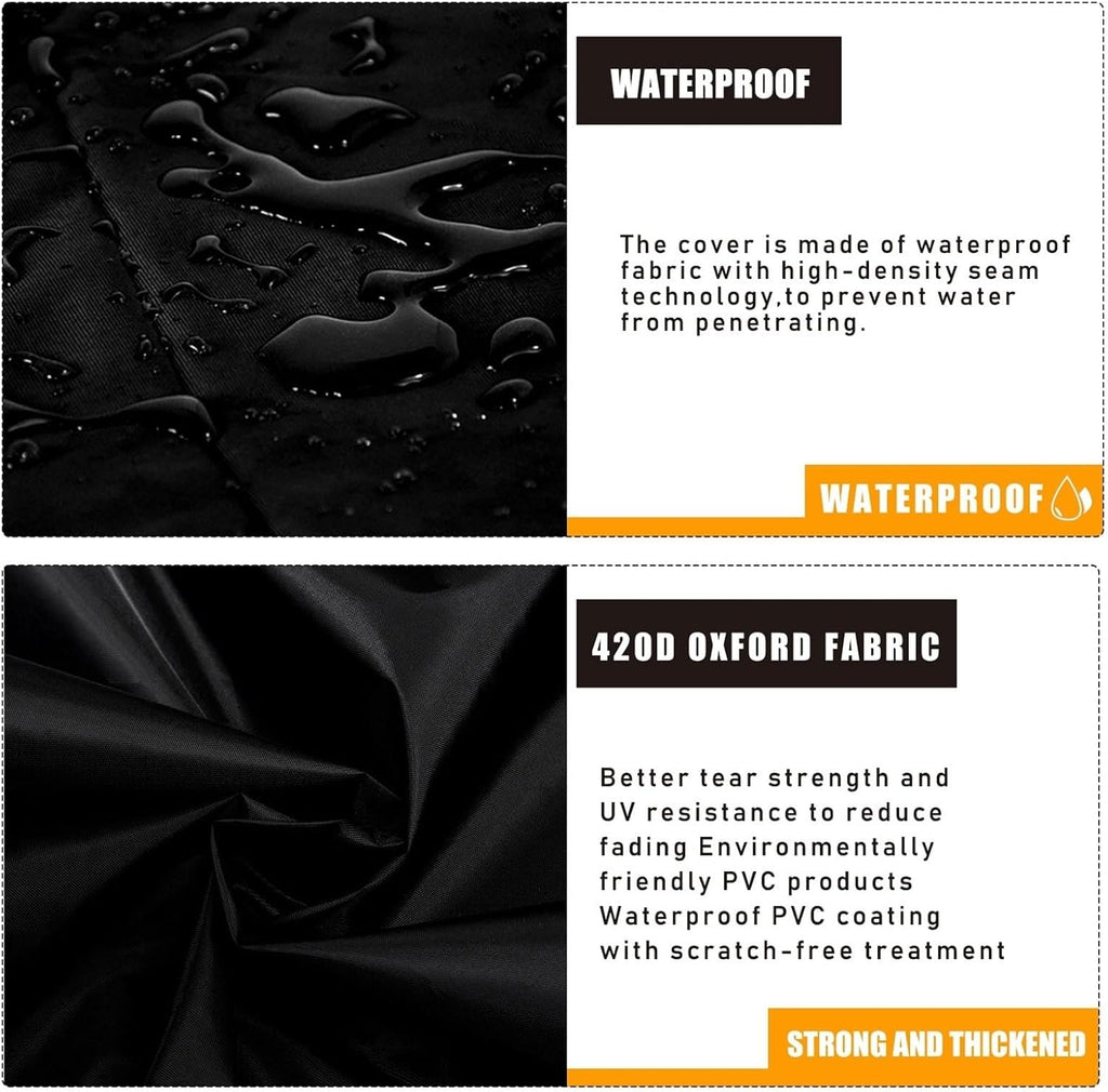 Heavy Duty Wood Chipper Shredder Protector Cover, Black 210D Oxford Fabric, Universal Outdoor Waterproof Mower & Leaf Mulcher Cover for Garden Backyard Equipment(118x55x63in)
