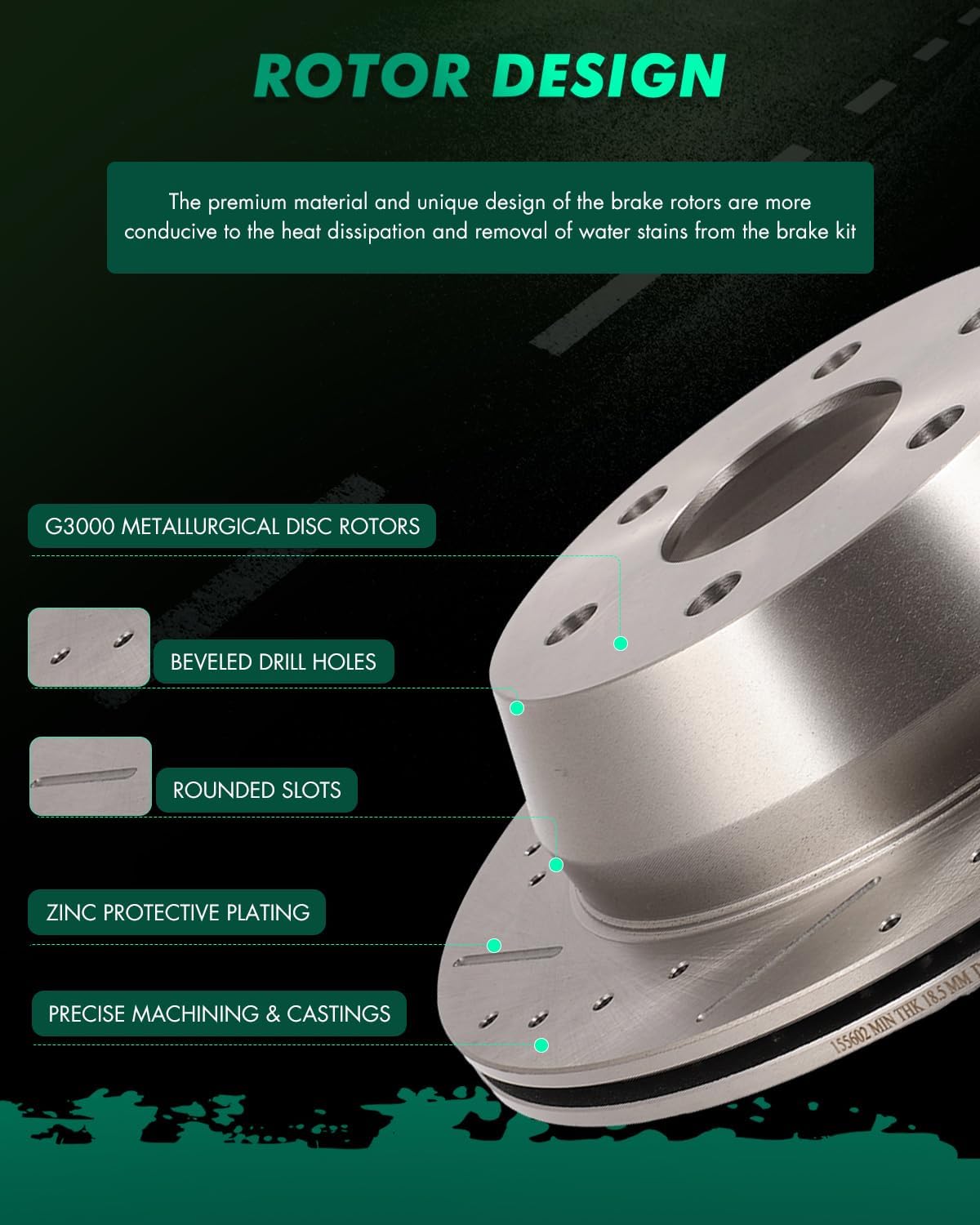 SCITOO Disc Brake Pads and Rotors Rear 12.8' Rotors Replacement For Chevy For Silverado 1500│For Tahoe│For Astro,For GMC For Sierra 1500│For Safari│For Yukon, 6/Lugs Vented Brake Kits
