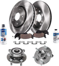 Detroit Axle - Front Brake Kit for 2014 2015 2016 2017 2018 Mazda 3 Sport 2016-2020 CX-3, 11.61'' inch Disc Brake Rotors Ceramic Brake Pads Wheel Bearing Hubs Replacement