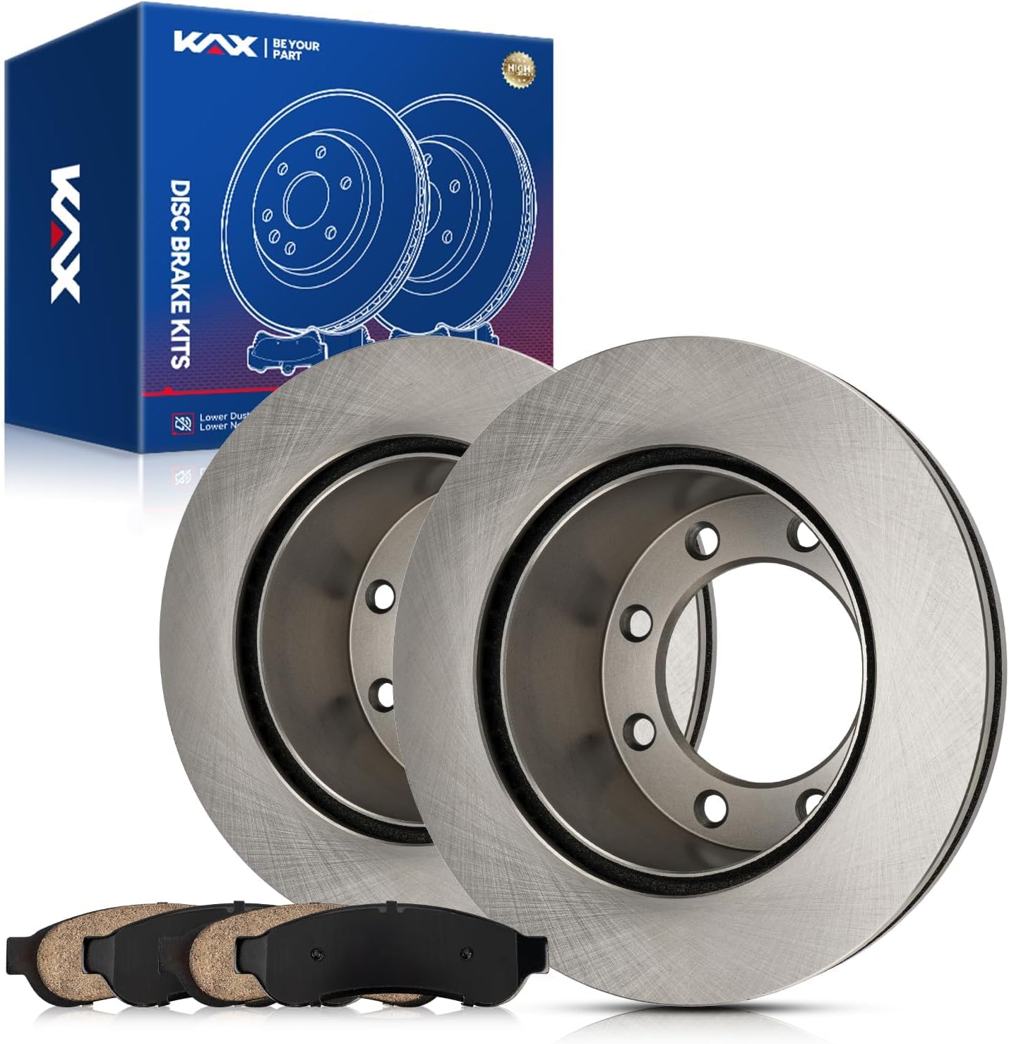 KAX Rear Brake Kit for Ford F-250 Super Duty 2005-2012, F-350 Super Duty 2009-2012, 13.39inch Brake Rotors Pads Kit, #54141+D1067 Rear Brakes