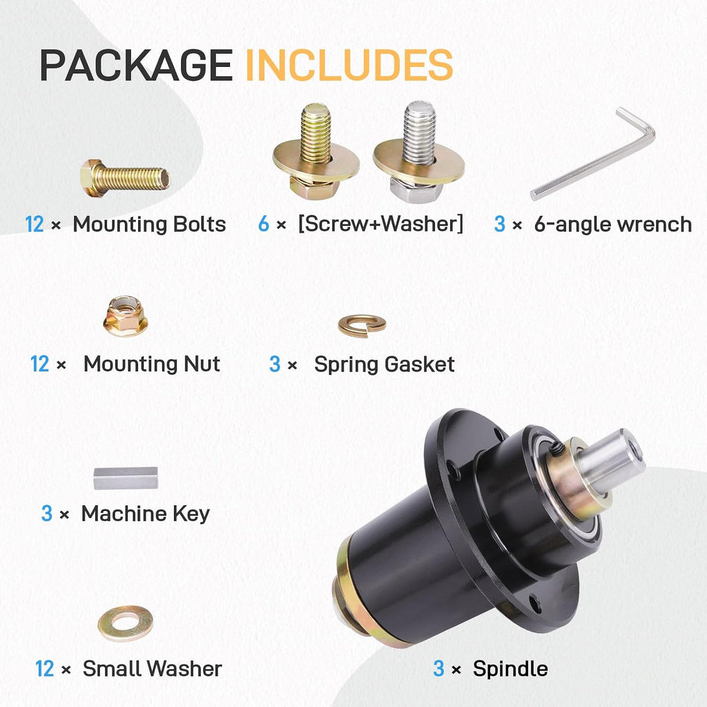 48' 52' 54' 60' 72' Mower Deck Spindle Assembly Fit for Bad Boy CZT Elite ZT Elite Bad Boy Maveric Outlaw XP Pup Lightning Walk Behind Lawn Mower Replaces OEM 037-6015-50 037-6015-00 3 Pack