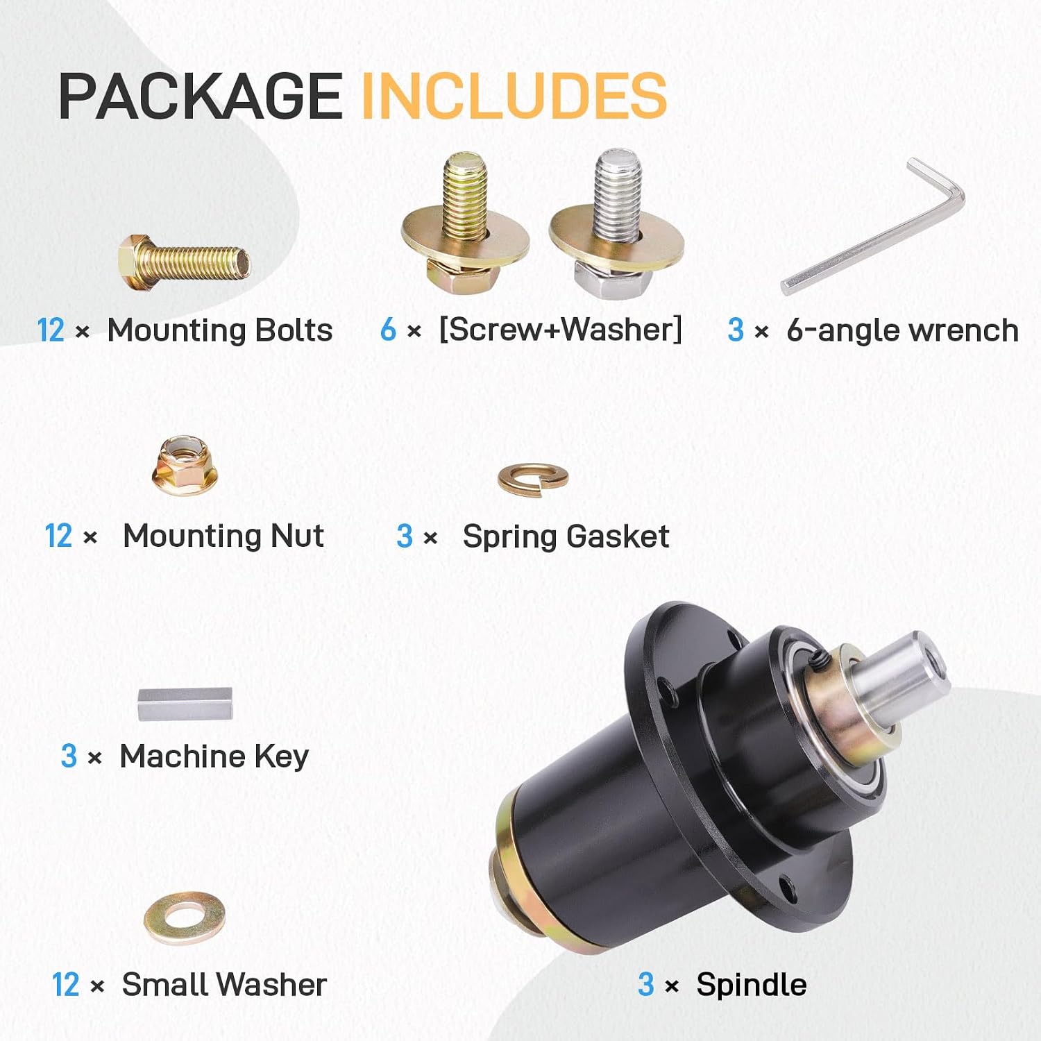48' 52' 54' 60' 72' Mower Deck Spindle Assembly Fit for Bad Boy CZT Elite ZT Elite Bad Boy Maveric Outlaw XP Pup Lightning Walk Behind Lawn Mower Replaces OEM 037-6015-50 037-6015-00 3 Pack