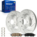 KAX Front Brake Kit for Chevrolet Traverse 2009-2017, GMC Acadia 2007-2016, Acadia Limited 2017, Buick Enclave 2008-2017, Saturn Outlook 2007-2010, 12.8inch Brake Rotors Pads Kit