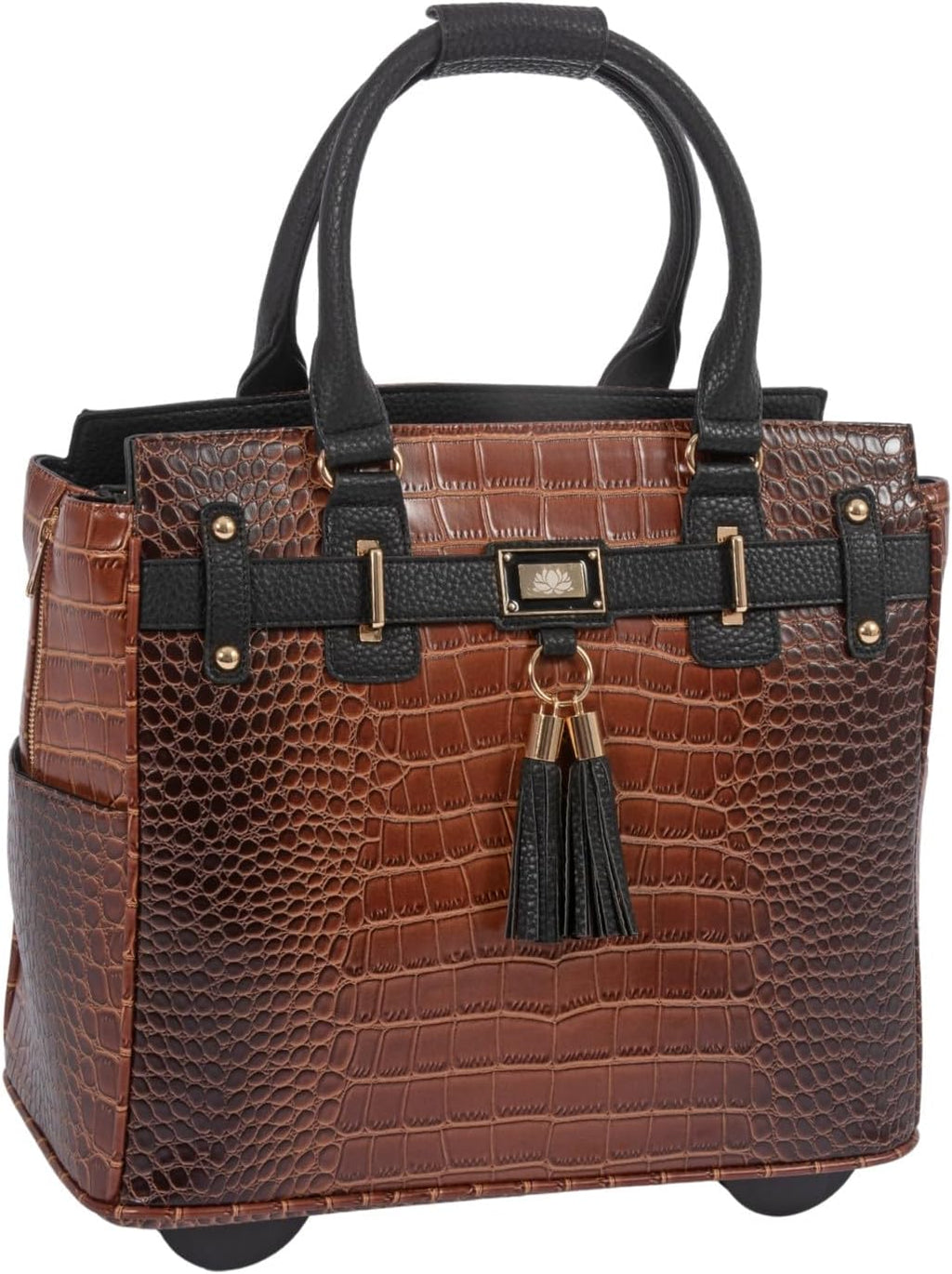JKM & Company Rolling Laptop Bag for Women | Designer Wheeled Briefcase | Fits 13-17' Laptops | Office Travel Computer Case