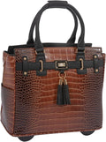 JKM & Company Rolling Laptop Bag for Women | Designer Wheeled Briefcase | Fits 13-17' Laptops | Office Travel Computer Case
