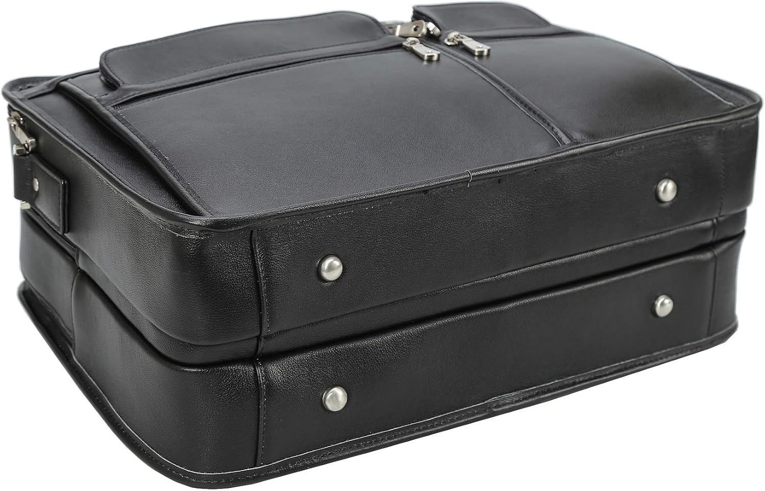 Polare 17'' Napa Leather Briefcase Laptop Attache Case Messenger Bag For Men Fits 15.6'' Laptop