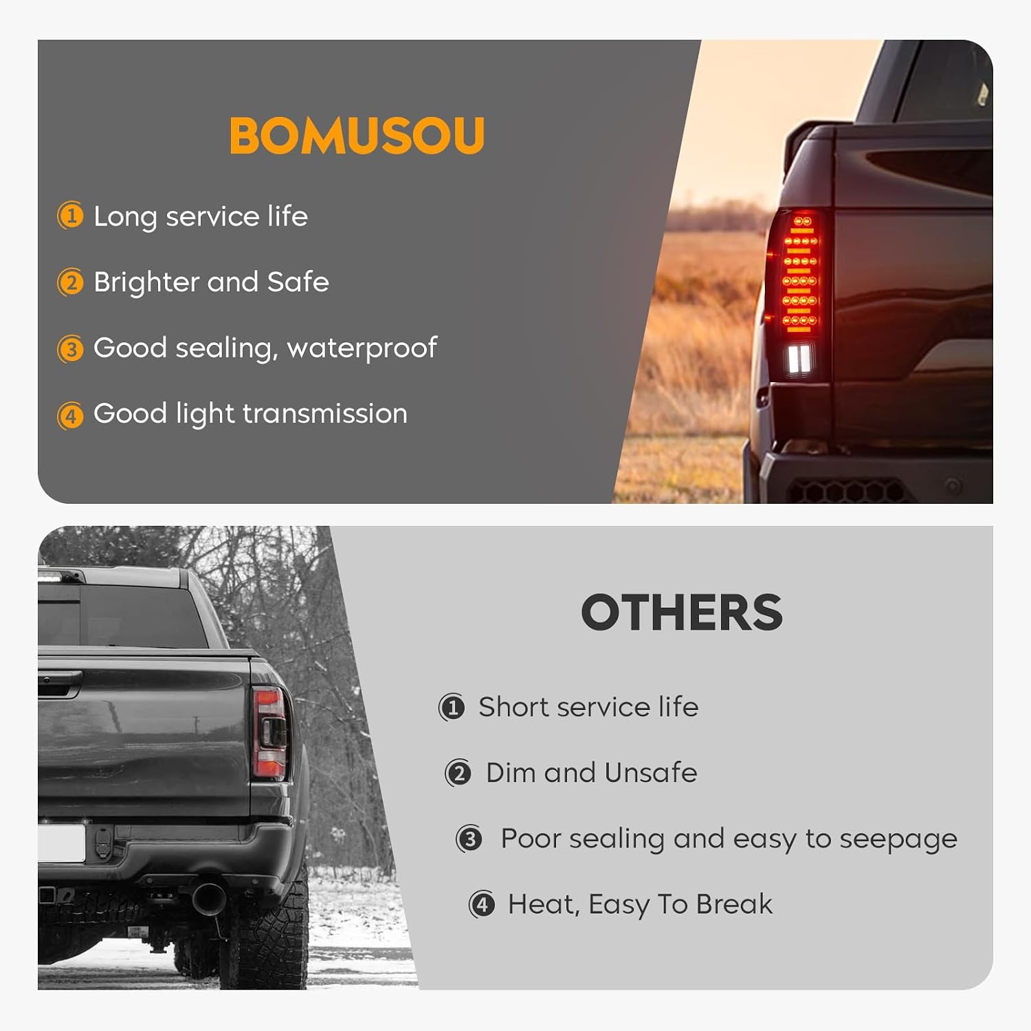 LED Tail Light Fit for Chevy Silverado 1500 2500HD 3500HD 2007-2013, for Silverado 2500 HD 3500 HD 2014, for GMC Sierra 3500 HD 2008-2014 with Dual Rear Wheel ONLY, Black Housing Smoke Lens