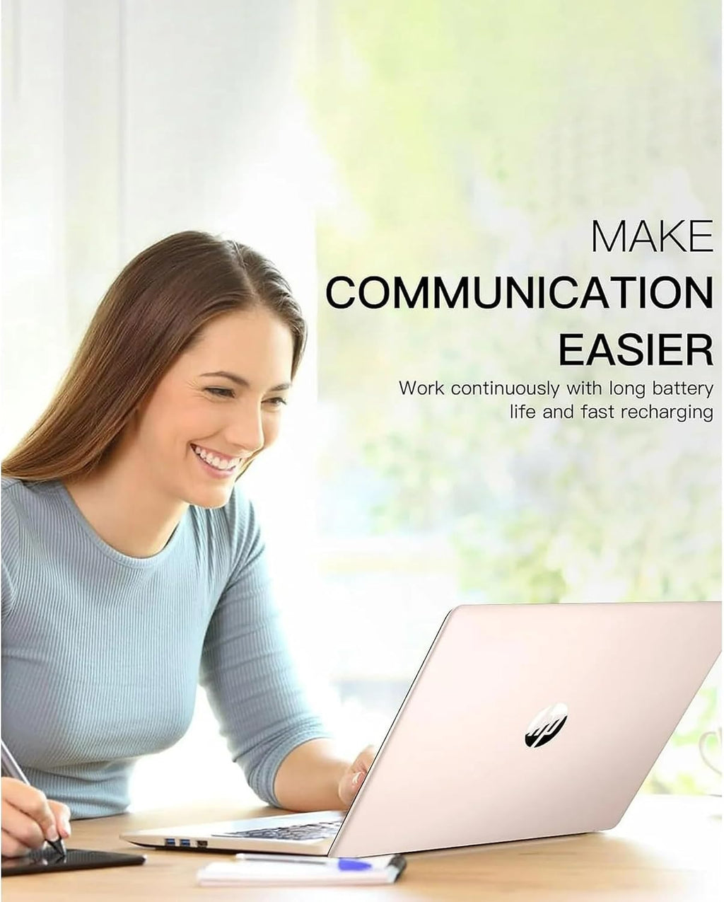 HP 17.3' HD Business Laptop Computer, AMD Ryzen 3 5300U Quad-core Processor 2.6GHz (Up to 3.8GHz), 16GB RAM, 1TB SSD, Backlit Keyboard, USB-C, Wi-Fi, Bluetooth, Touchscreen, Webcam, Rose Gold, Win 11