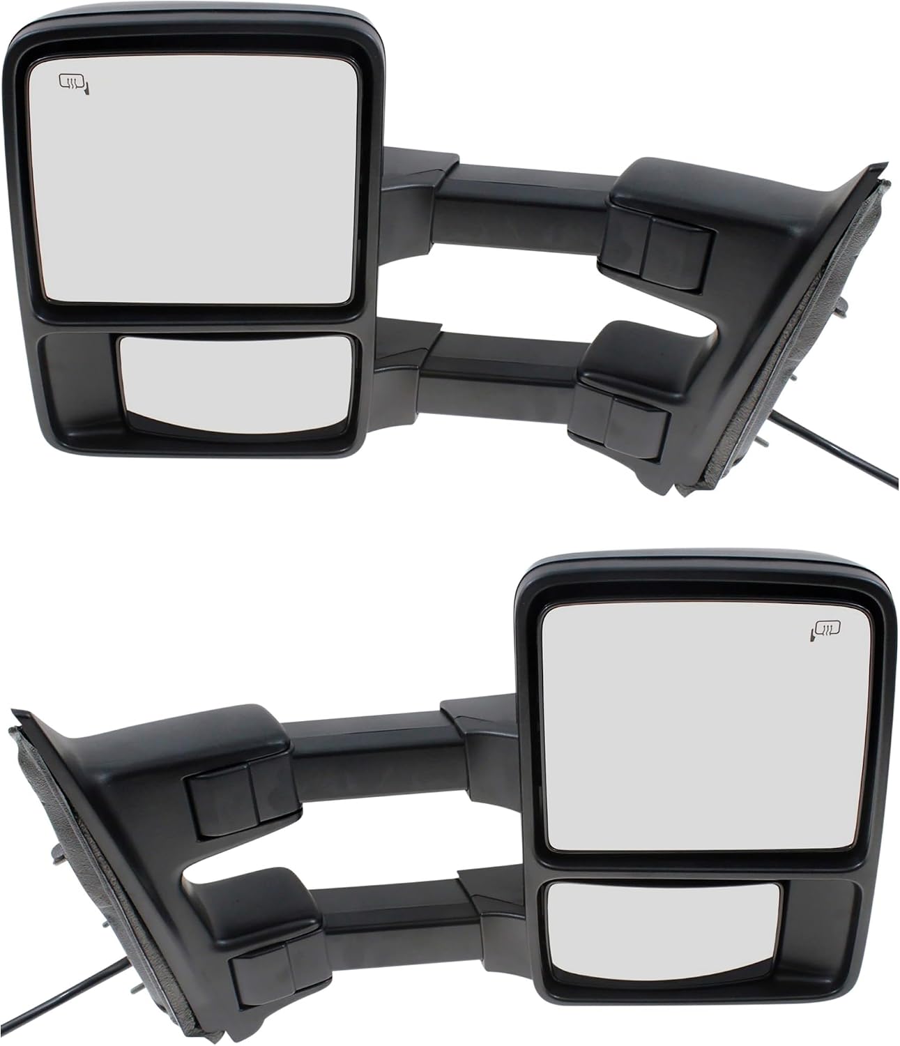Kool Vue Driver & Passenger Side Power Heated Towing Mirrors for Ford F-250 F-350 Super Duty F-450 Super Duty F-550 Super Duty 2010 Power Fold With Signal Light & Memory Auto Extend with 2 Caps