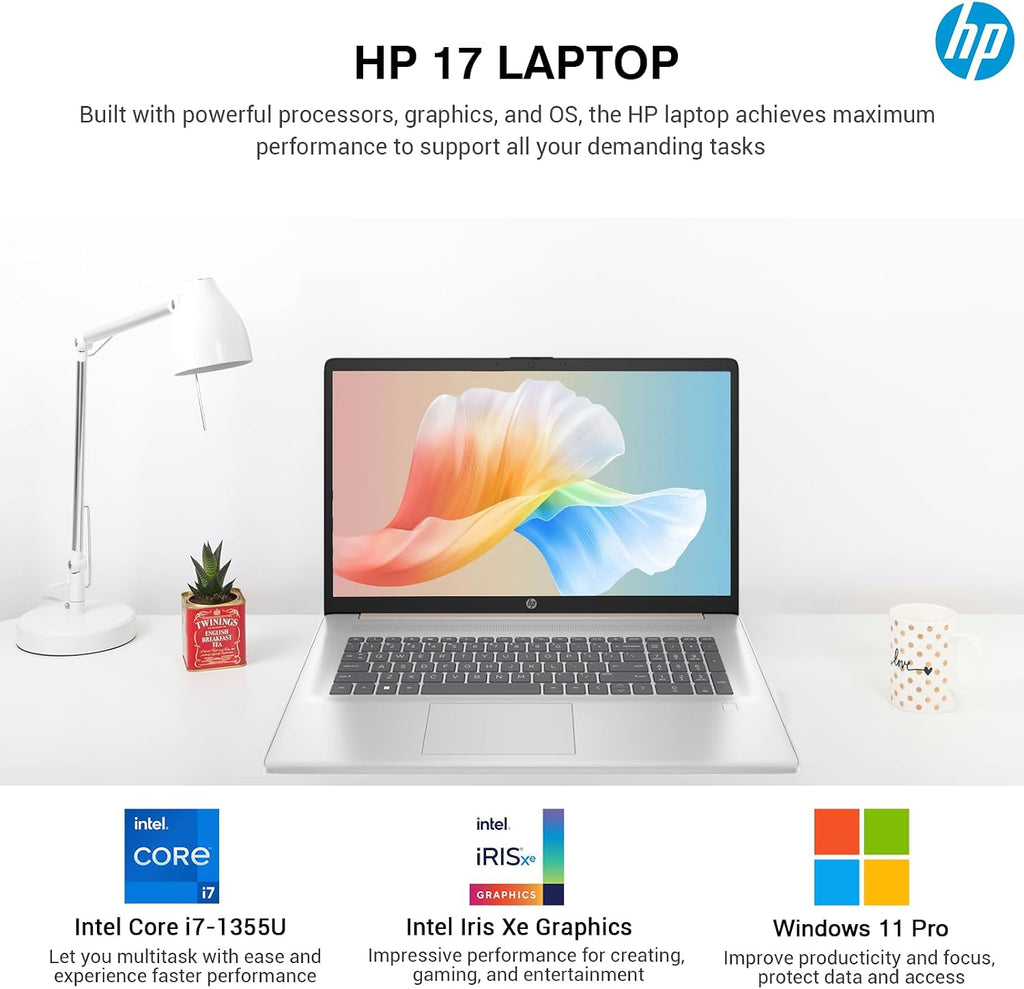 HP 17 Touchscreen Laptop PC, 17.3 Inch HD+ Touch Screen Business Laptop Computer, Intel 10-Core i7, Windows 11 Pro, 10-Key Backlit Keyboard |Fingerprint | Rose Gold | 64GB RAM 2TB SSD