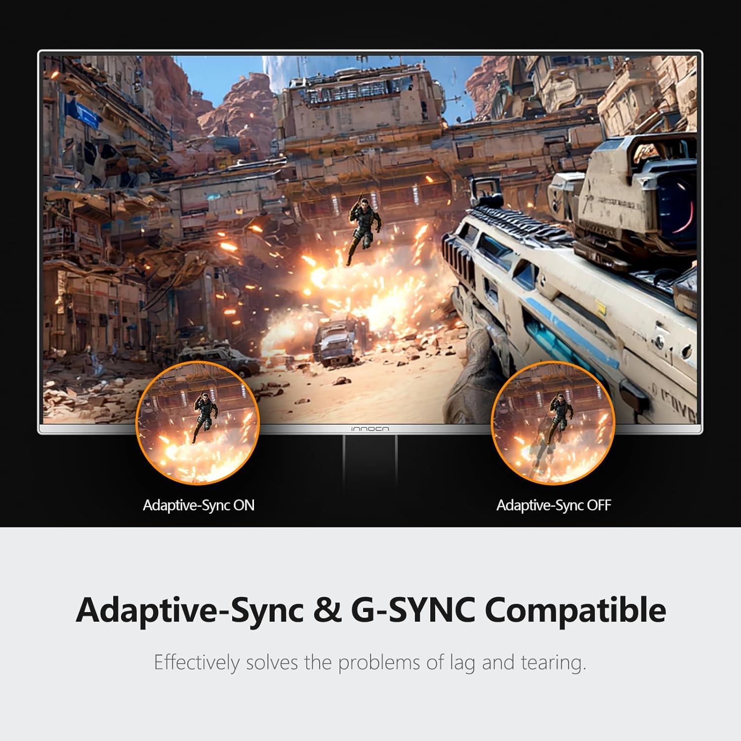 INNOCN 27' QD-OLED 2K QHD 2560 x 1440P 280Hz 240Hz PC Computer Gaming Console Monitor, 0.03ms, HDR400, HDMI, DisplayPort, Built-in Speaker, Height Pivot Adjustable Stand - 2780s