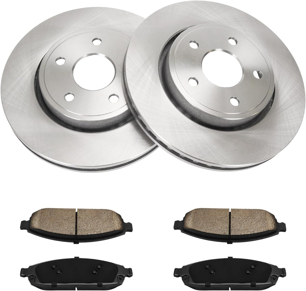 KAX Front Brake Kit for Jeep Grand Cherokee 2005-2010, Commander 2006-2010, 12.91inch Brake Rotors Pads Kit, #53026+D1080 Front Brakes