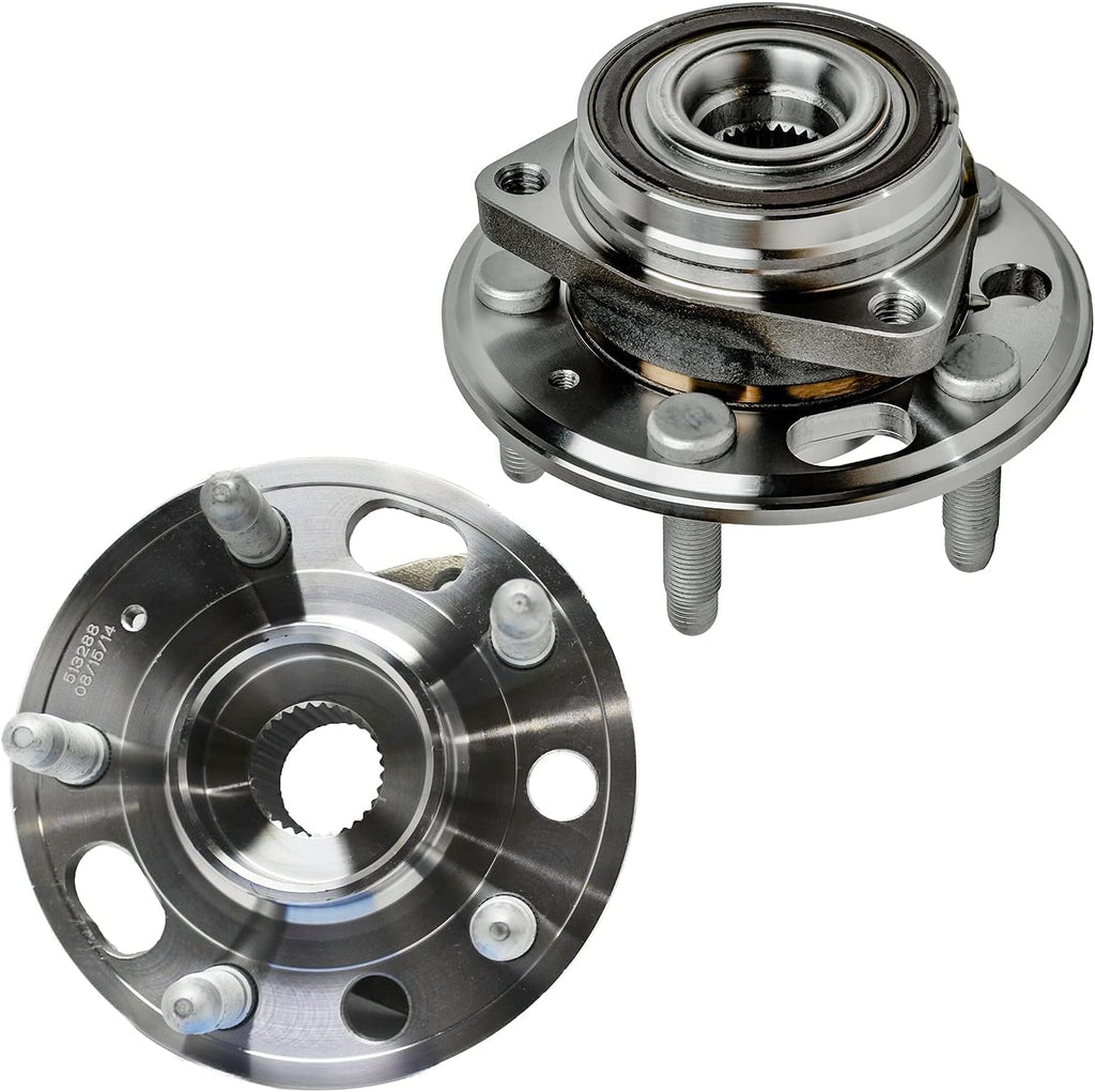 Detroit Axle - Brake Kit for 10-17 Chevy Equinox GMC Terrain, Front and Rear Disc Brake Rotors Wheel Bearings Hubs Wheel Lug Nuts Socket Keys 2010 2011 2012 2013 2014 2015 2016 2017 Replacement