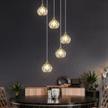 Weesalife Crystal Chandeliers for Dining Room Lights Fixture Over Table, 5-Light Gold Modern Pendant Light Fixture，Crystal Chandeliers for Living Room Kitchen Island Staircases Foyer Hallway Bar