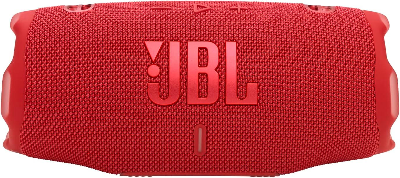 JBL Charge 6 - Portable Waterproof & Drop-Proof Bluetooth Speaker, Bold JBL Pro Sound with AI Boost, 28Hrs of Playtime, Built-in Powerbank & Comes with a Sturdy/Removable Carrying Strap (Red)