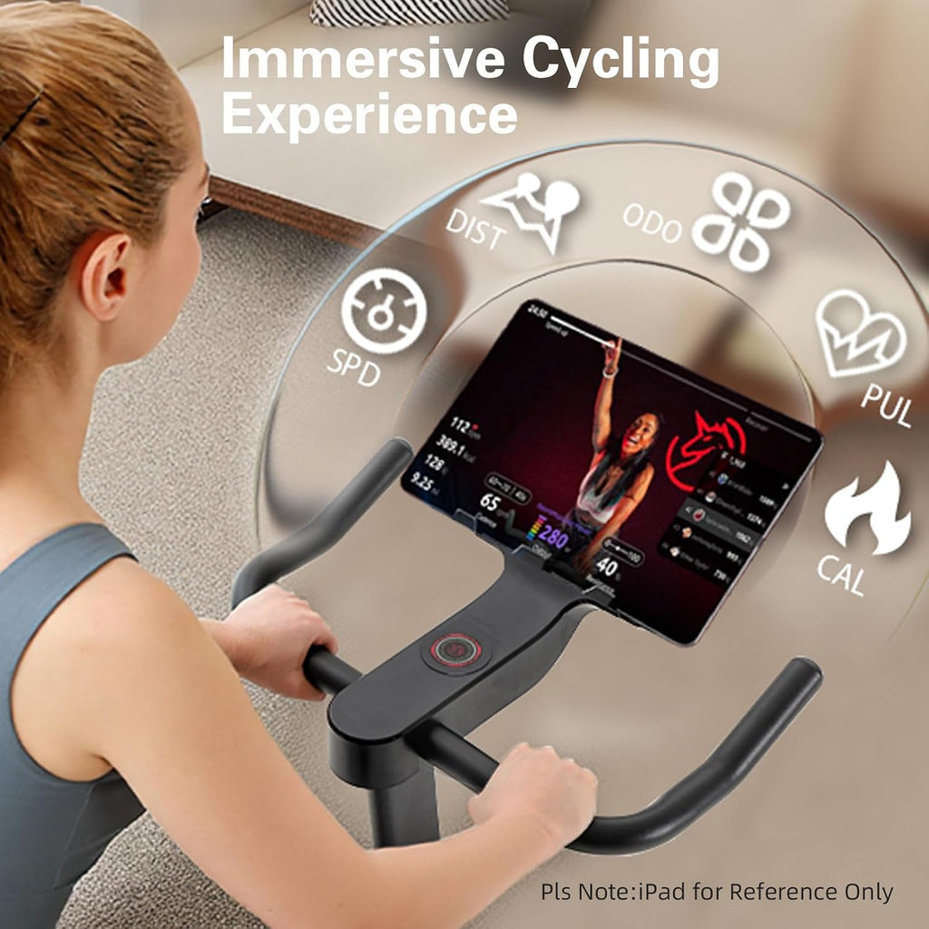 Yesoul Black Exercise Bike for Home, Low Noise Indoor Cycling Bike for Home Gym Electric Stationary Bike with Tablet Mount & Comfortable Seat Cushion for Women Apartment Workout Bike for Fitness