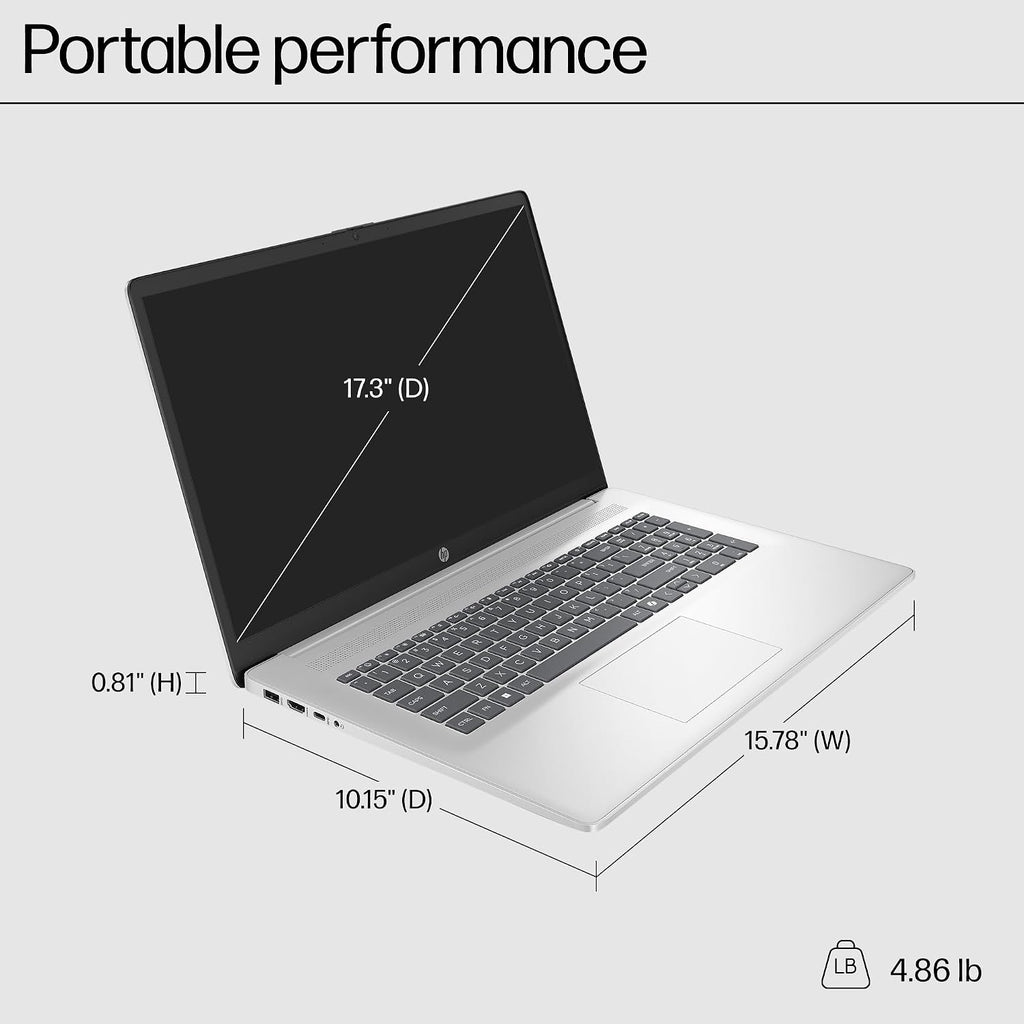 HP 17 Business AI Laptop | 17.3' HD+ Anti-Glare Touchscreen | Intel 12-Core Ultra 7 255U | 32GB DDR5 2TB SSD | Privacy Camera Wi-Fi 6 Backlit Keyboard Fast Charge Win11 w/DLCA Accessory