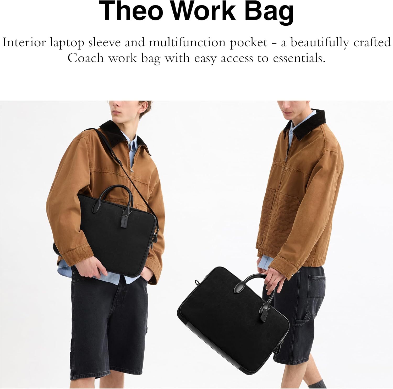 Coach Men's Theo Work Bag in Signature Jacquard