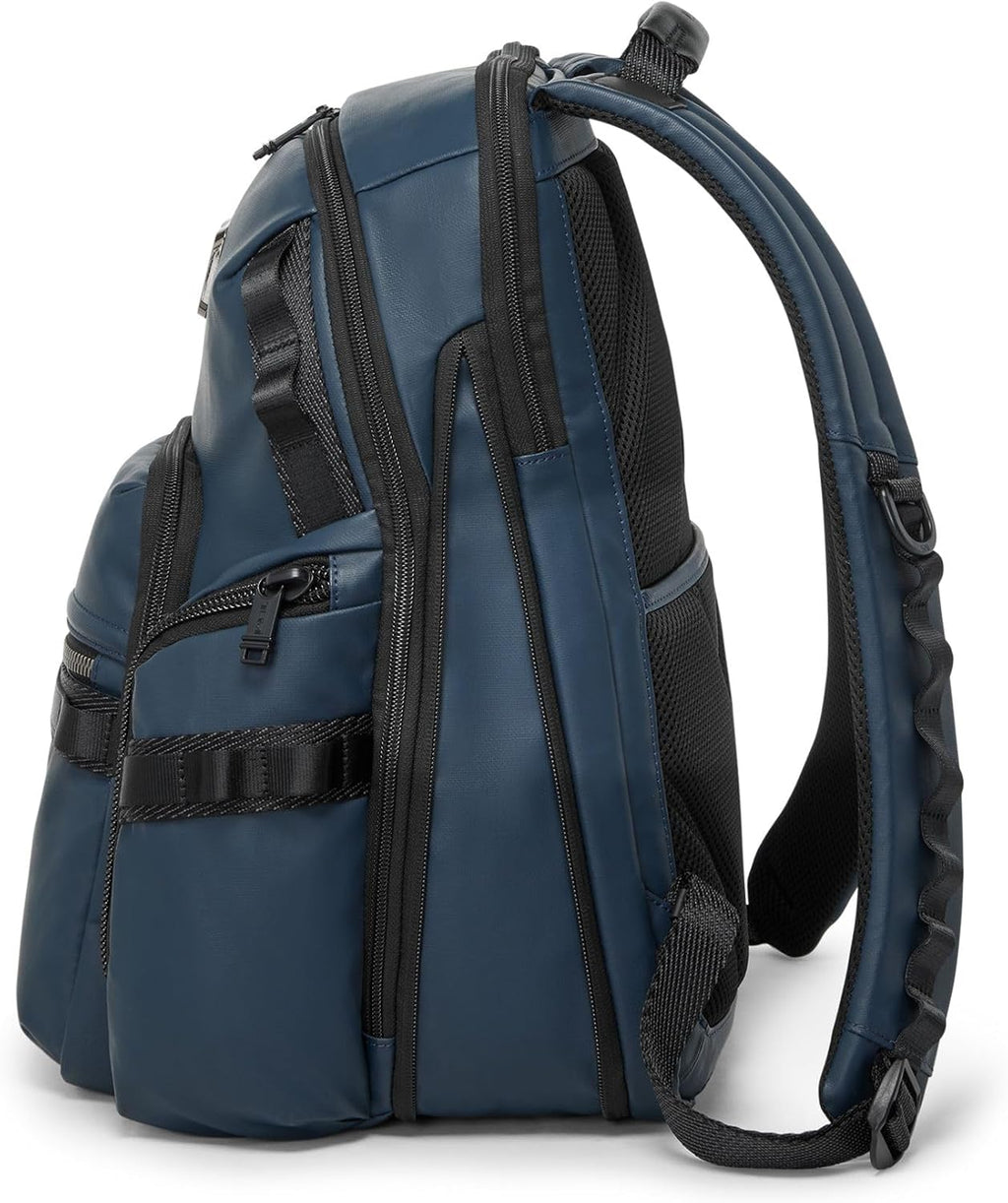 Tumi Mens Navigation Backpack Navy Coated Canvas One Size