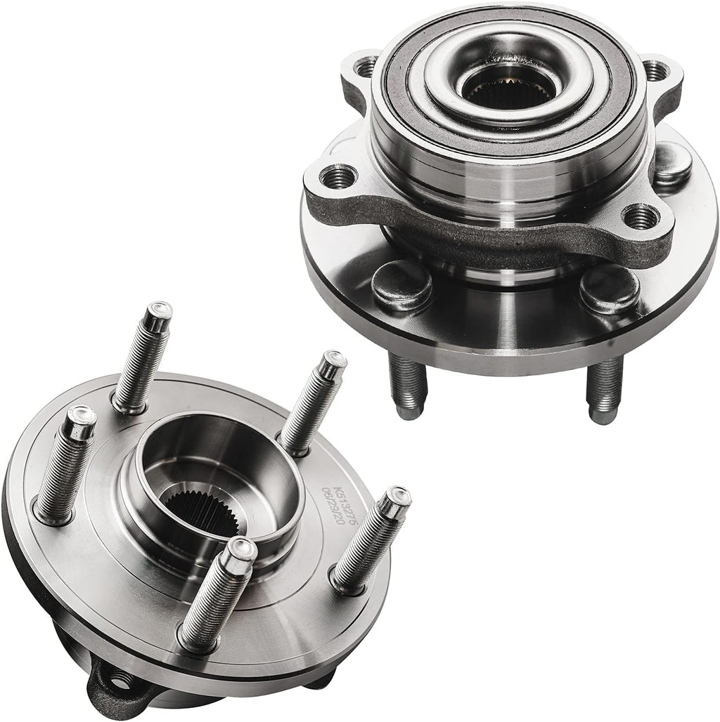 Detroit Axle - REAR Brake Kit for Ford 09-19 Flex 10-19 Taurus 11-12 Edge Lincoln MKX 09-12 MKS, Disc Brake Rotors Ceramic Brakes Pads Replacement Wheel Bearing Hubs Lug Nuts: 12.99' inch Rotor