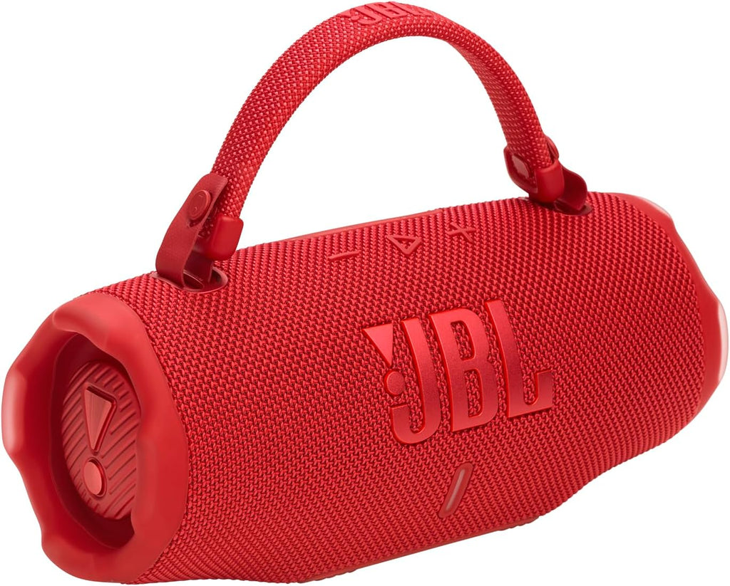 JBL Charge 6 - Portable Waterproof & Drop-Proof Bluetooth Speaker, Bold JBL Pro Sound with AI Boost, 28Hrs of Playtime, Built-in Powerbank & Comes with a Sturdy/Removable Carrying Strap (Red)
