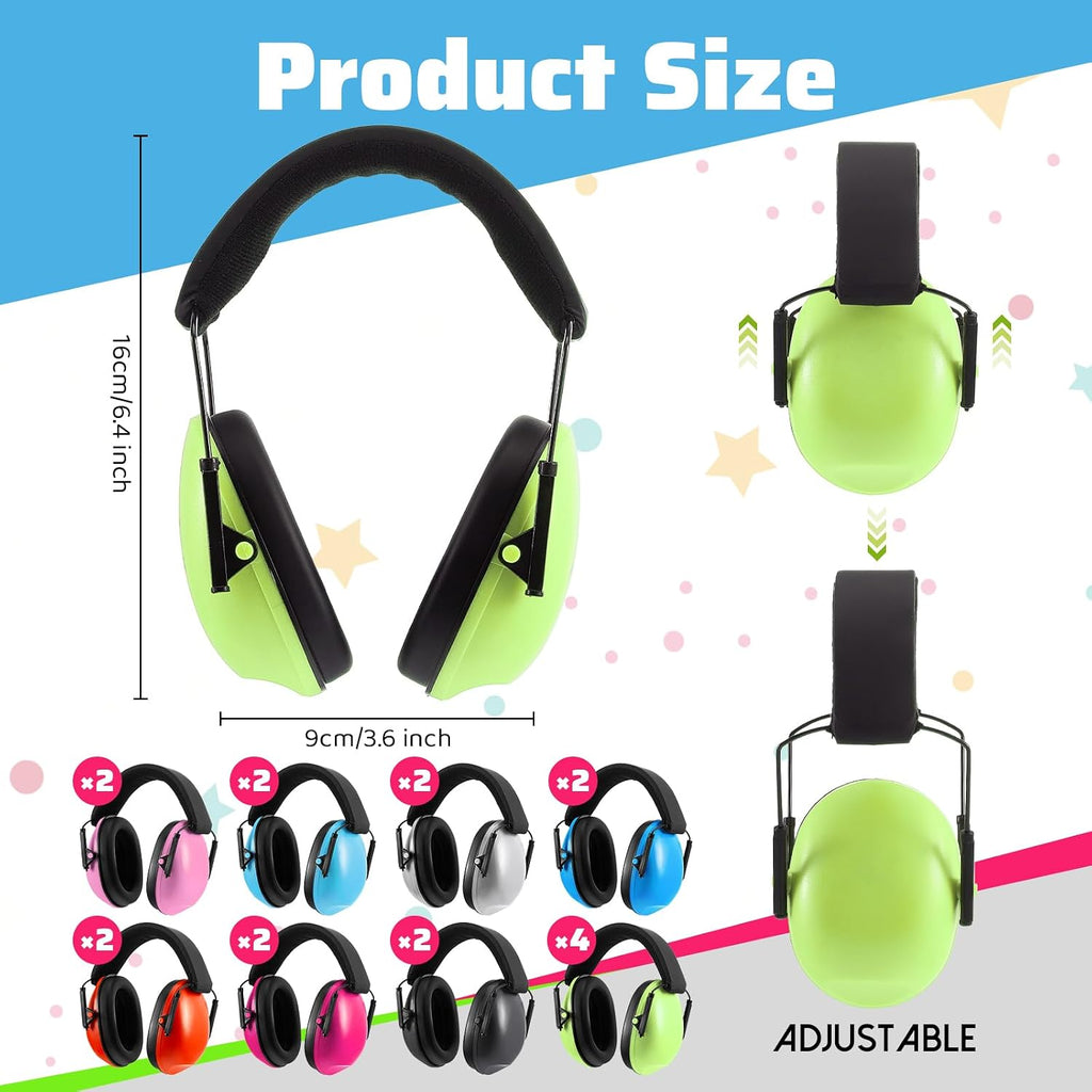 Amylove 18 Pcs Kids Ear Protection Noise Cancelling Headphones Noise Reduction Ear Muffs 27dB Hearing Protection (8 Colors)