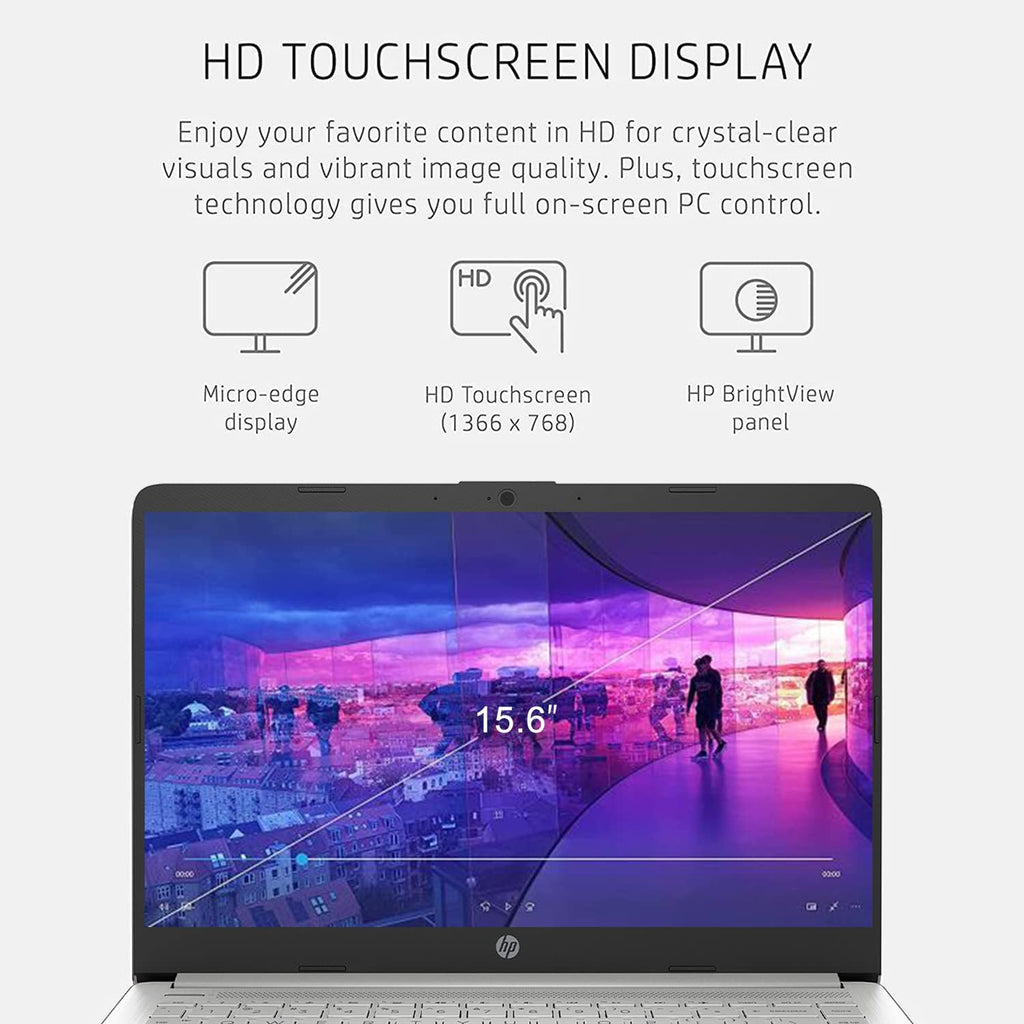 HP 15.6' Laptop with Touchscreen, Intel Core i5-1155G7 Processor, Intel Iris Xe Graphics, 15.6' HD Touchscreen Display, HDMI, Wi-Fi and Bluetooth, Windows 11 Home in S Mode(16GB RAM | 1TB SSD)