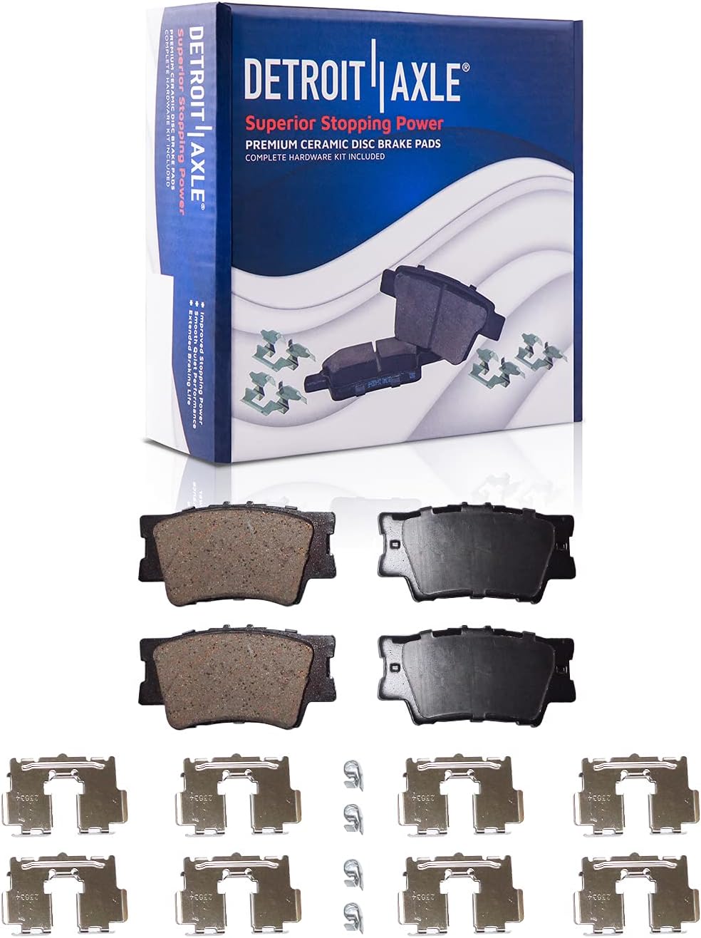 Detroit Axle - Rear Brake Kit for 2007-2012 Lexus ES350 2008-2011 Toyota Avalon 2007-2011 Camry, 2009 2010, 2 Rear Disc Rotors 2 Brake Pads 1 Left Brake Caliper Replacement