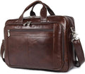 Augus Business Travel Briefcase Genuine Leather Duffel Bags for Men Laptop Bag fits 15.6 inches Laptop