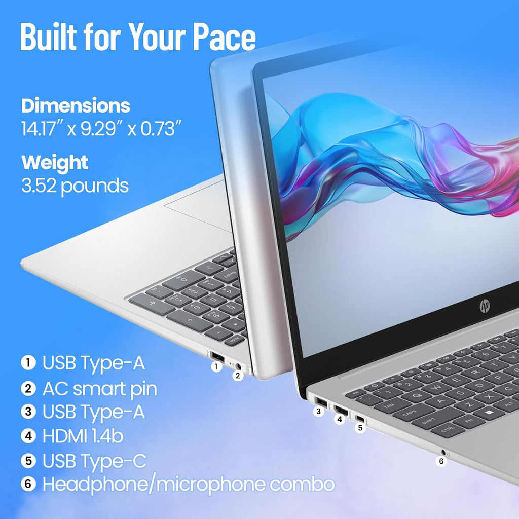 HP 15.6 Touchscreen Laptop Computer • 15.6' FHD IPS Disaplay • Intel 10-Core i7-1355U • Wi-Fi 6 • AI Noise Removal • Copilot • HD Webcam • w/AI Voice Recorder • Win 11 Pro • (32 GB RAM, 1TB SSD)